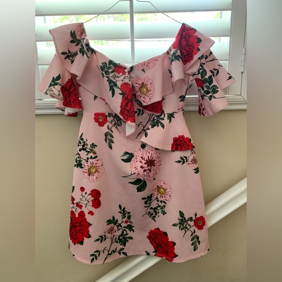 ASOS Maternity Floral ruffle shift off shoulder - Picture 6 of 12